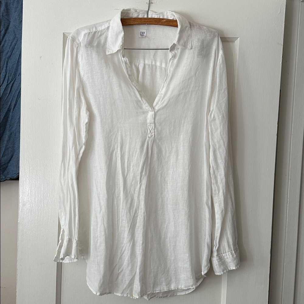 Gap large Women's white linen Blouse tunic